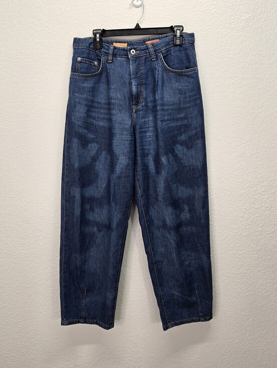 Pilcro Denim - Anthropologie Pilcro The Breaker Barrel Leg Jeans Baggy Pleated Tapered Camo 30